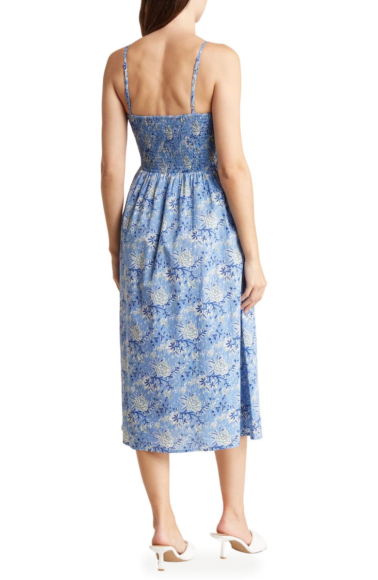 Maisie Floral Smocked Cotton Midi Dress, Alternate, color, 