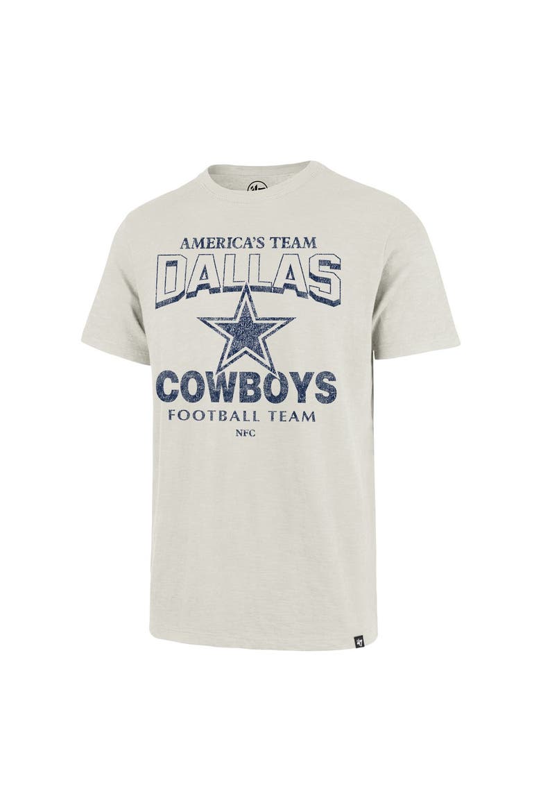 Men's '47  Natural Dallas Cowboys Head On Scrum Slub T-Shirt, Alternate, color, Natural