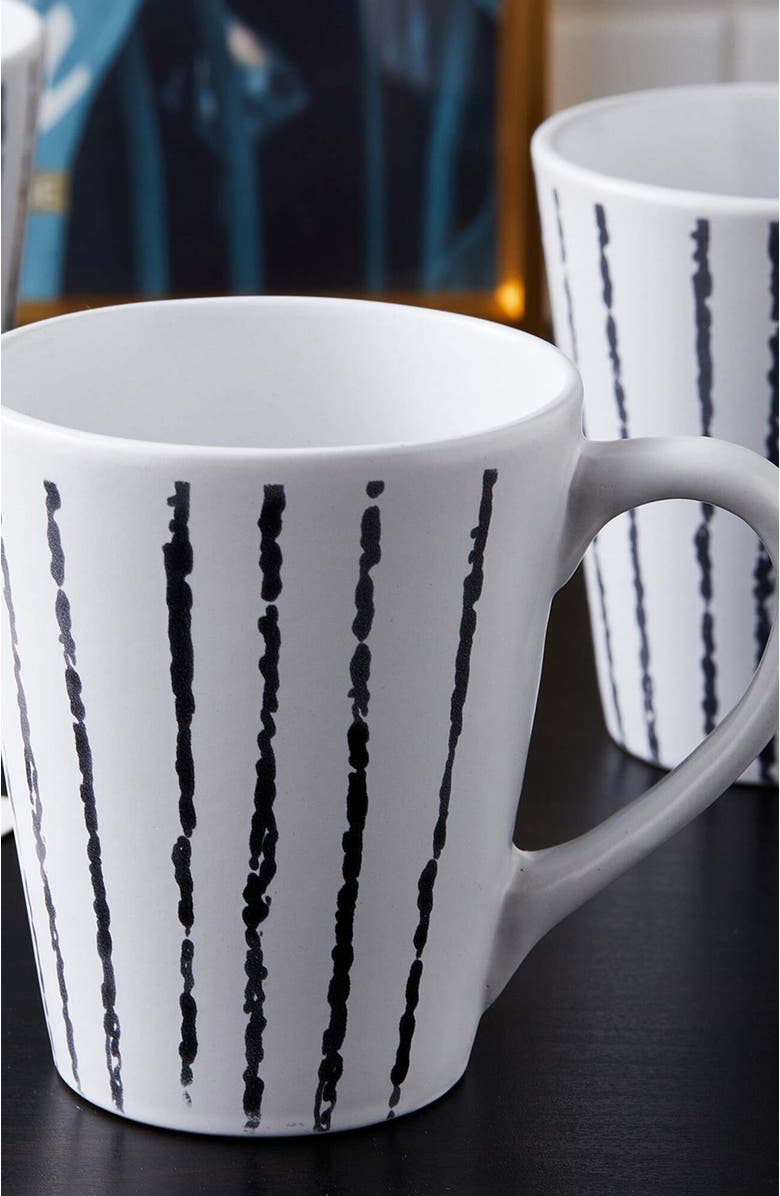 Stone Lain Nova Stoneware 16-Piece Dinnerware Set, Alternate, color, Black