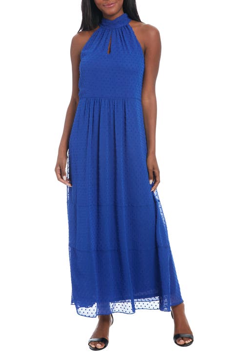 Mock Neck Keyhole Sleeveless Maxi Dress