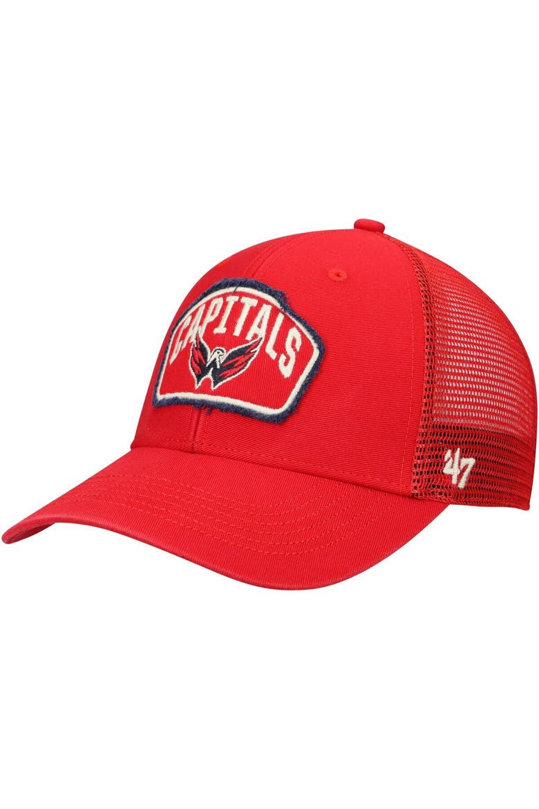 Men's '47 Red Washington Capitals Cledus MVP Trucker Snapback Hat, Main, color, Red