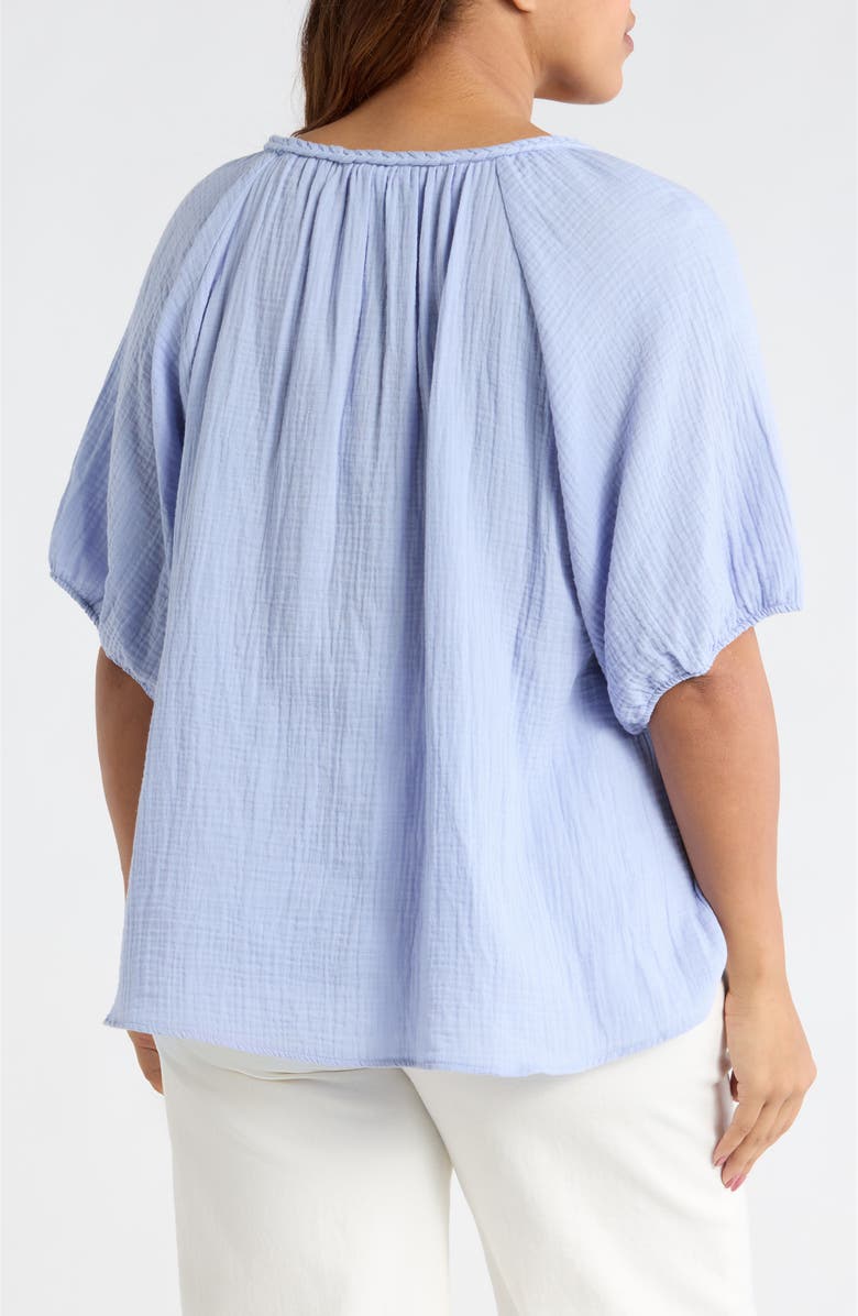 beachlunchlounge Xyla Cotton Gauze Top, Alternate, color, Light Denim