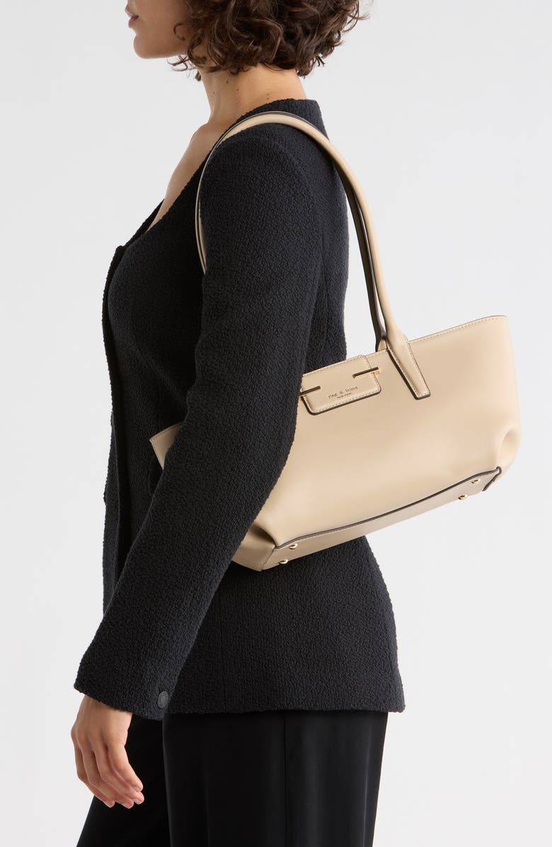 rag & bone Realm Leather Satchel, Alternate, color, Greige