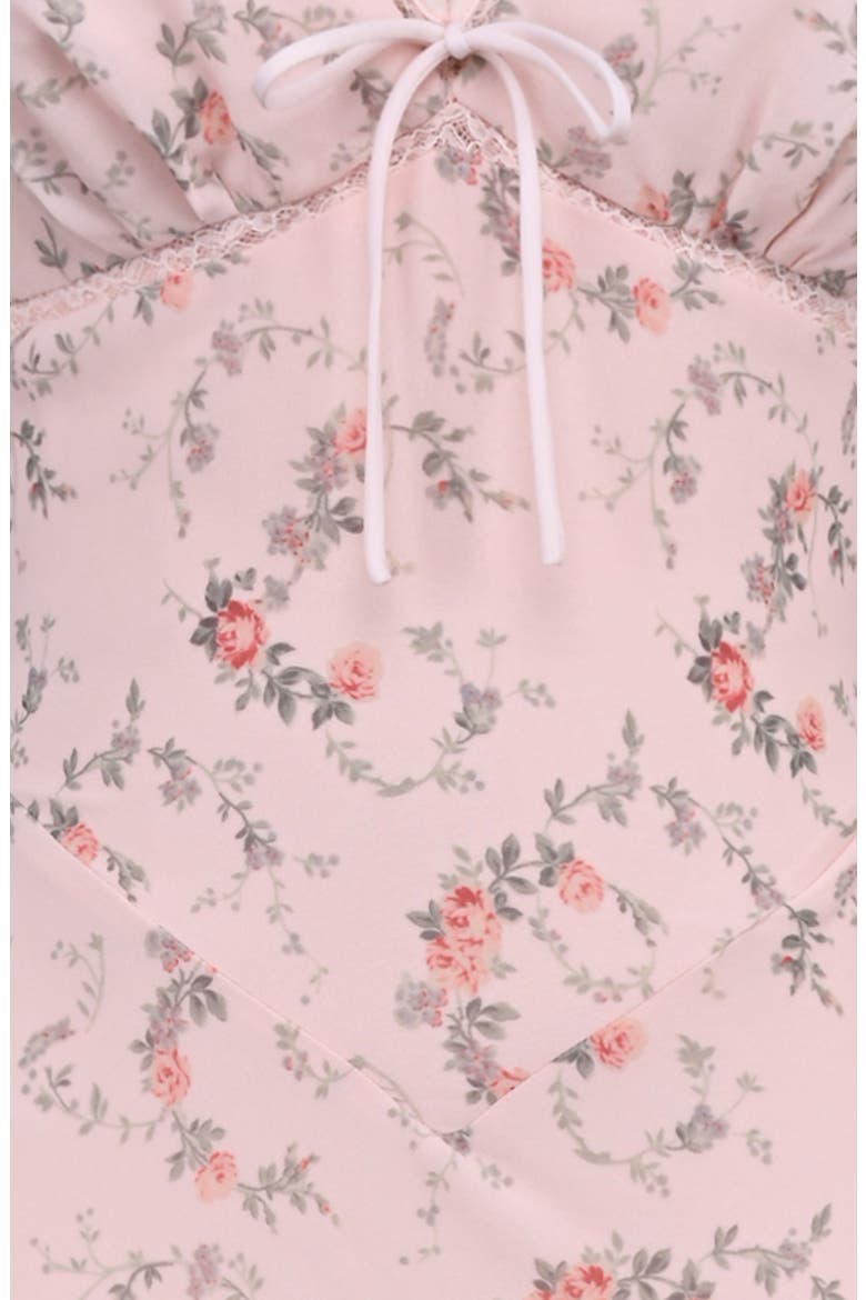 Amina Flutter Sleeve Georgette Maxi Dress, Alternate, color, PINK VINTAGE ROSE FLORAL PRINT