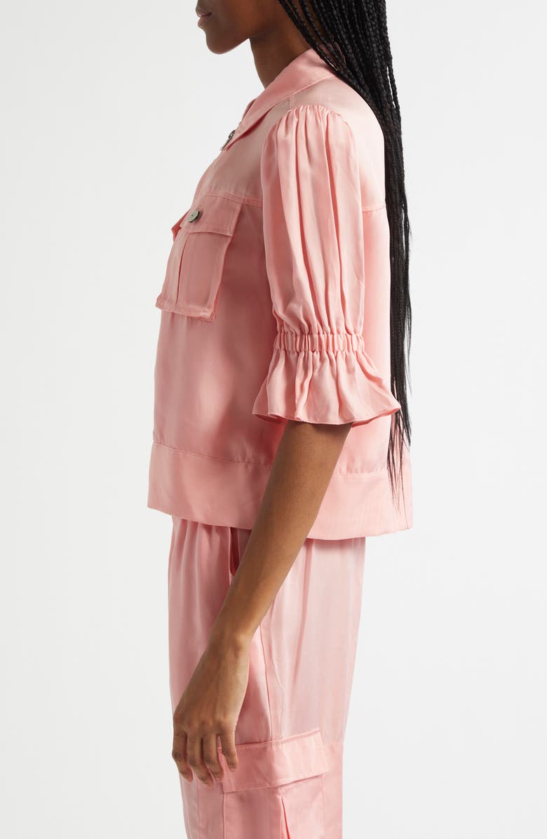 Cinq à Sept Holly Ruffle Sleeve Jacket, Alternate, color, Pink Poppy