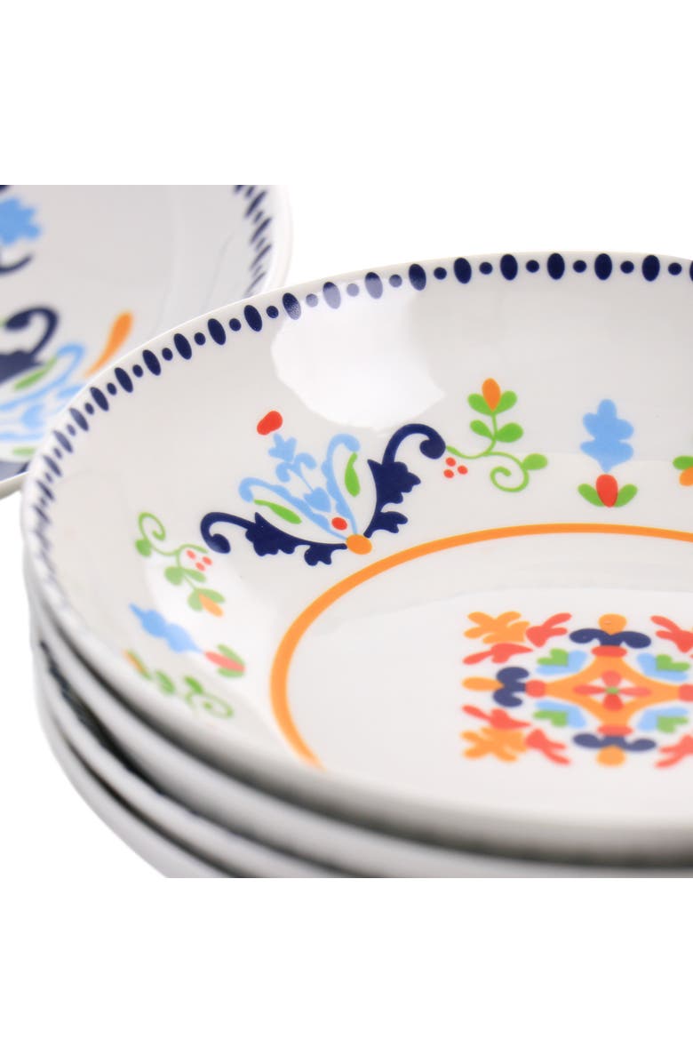 Gibson Home Tijuana 5 Piece Fine Cermic Pasta Bowl Set, Alternate, color, White