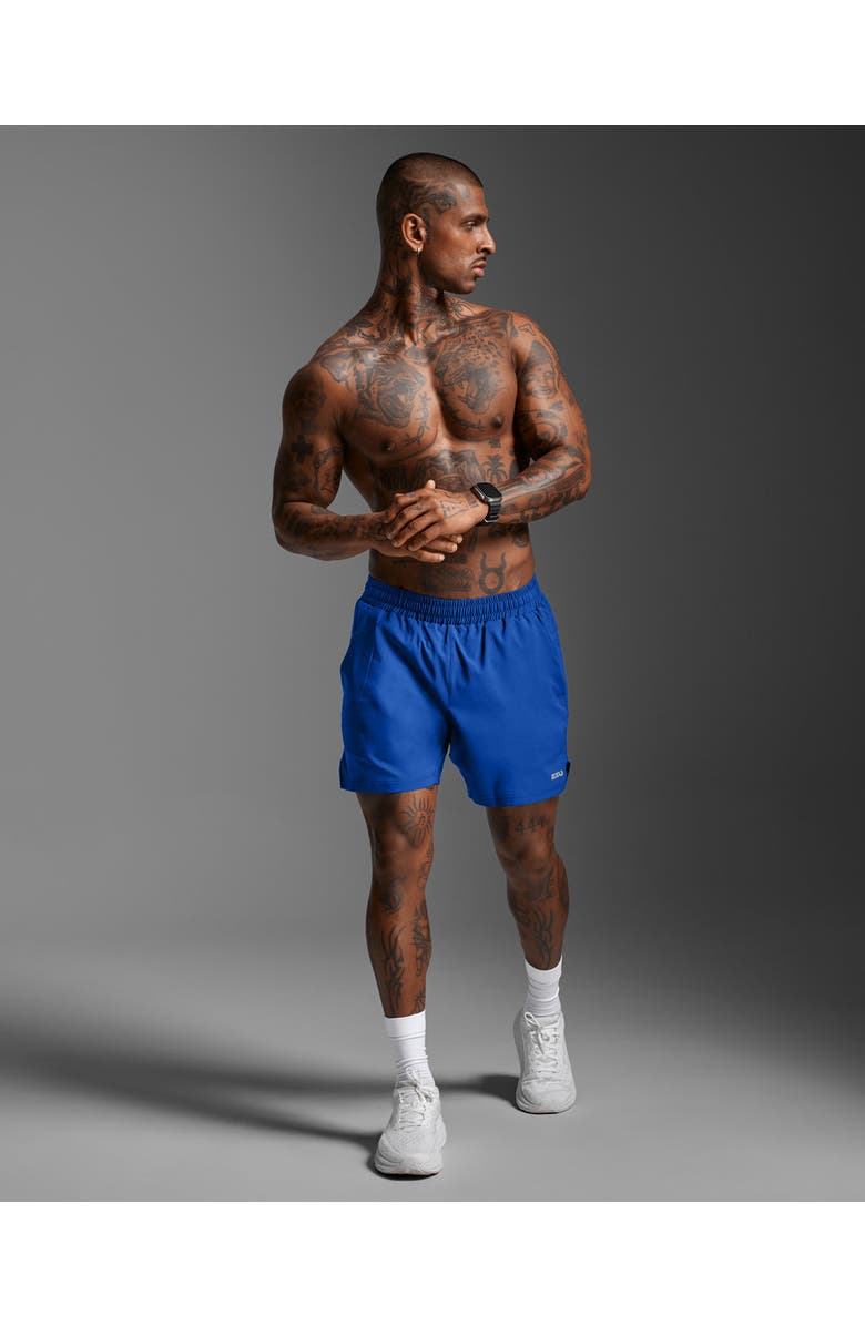 2XU Aero 5 Inch Shorts, Alternate, color, Surf/Silver Reflective