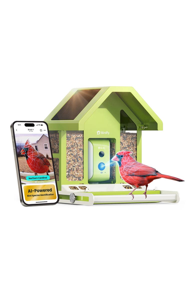 Smart Metal Bird Feeder with Camera, Alternate, color, GREEN