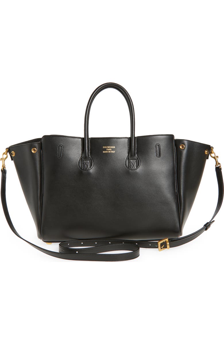 Balenciaga Small Bel Air Leather Tote, Alternate, color, 1000 Black