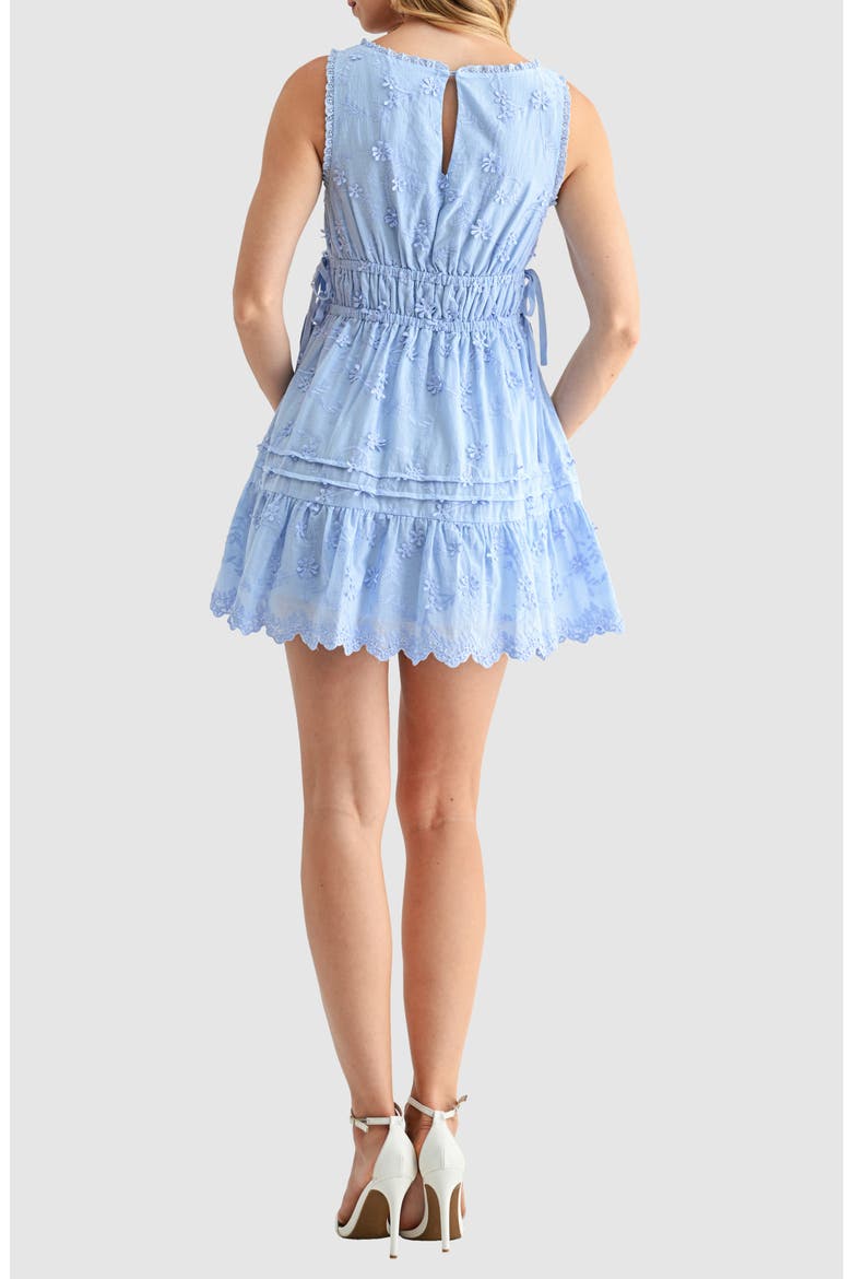 3D Floral Embroidered Minidress, Alternate, color, PERIWINKLE