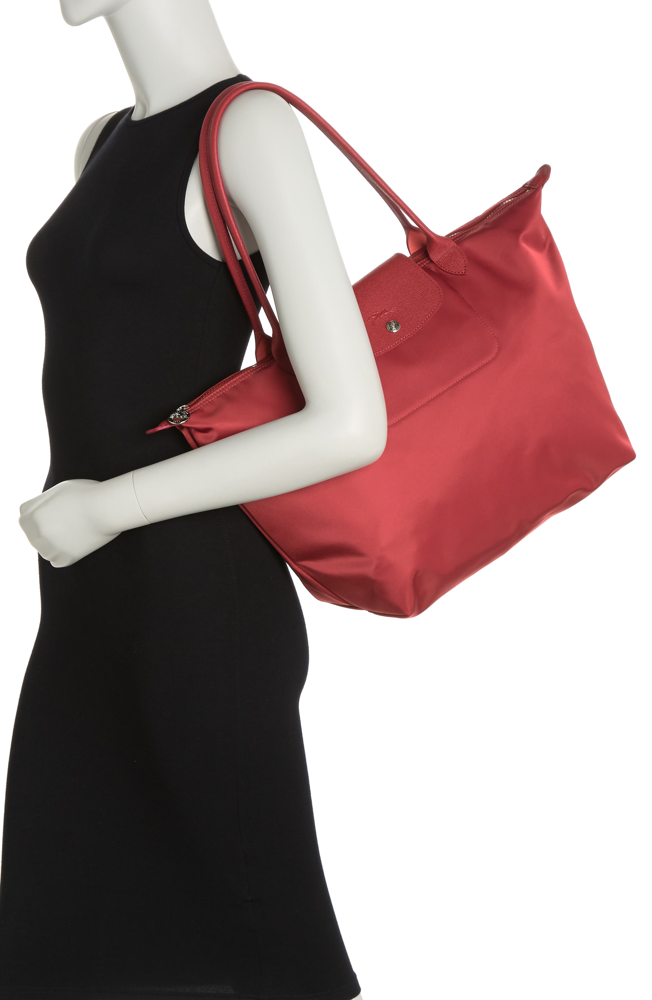 Longchamp Le Pliage Leather Trimmed Shoulder Tote, Alternate, color, 