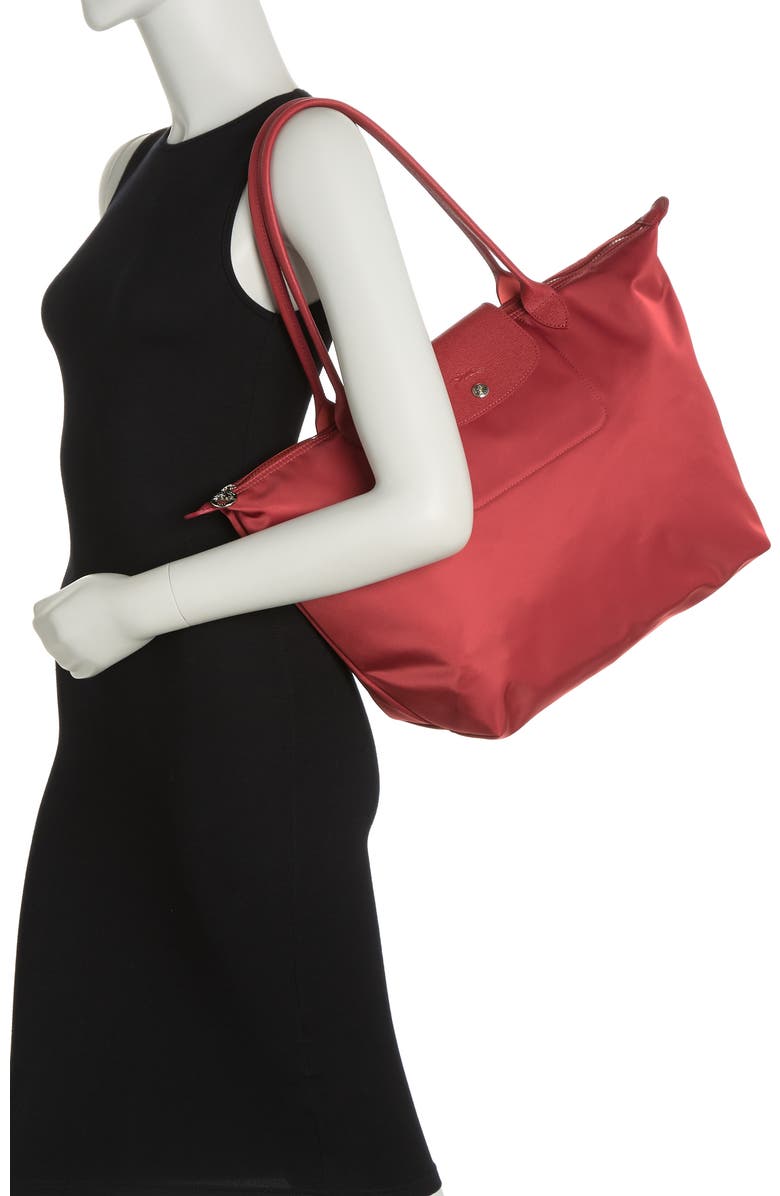 Longchamp Le Pliage Leather Trimmed Shoulder Tote, Alternate, color,