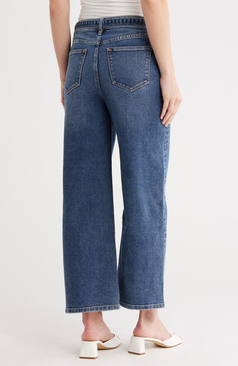 Vigoss Belted Wide Leg Jeans, Alternate, color, Dark Wash