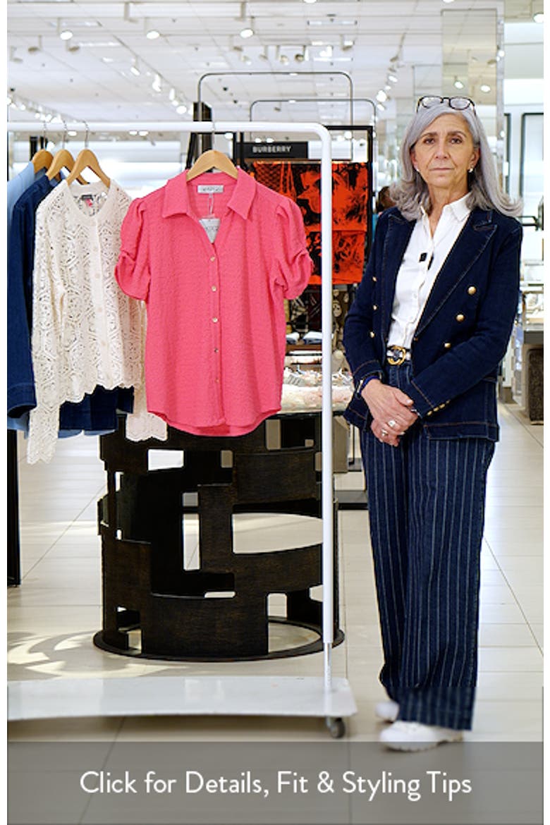 Pleat Sleeve Ridge Knit Button-Up Shirt video