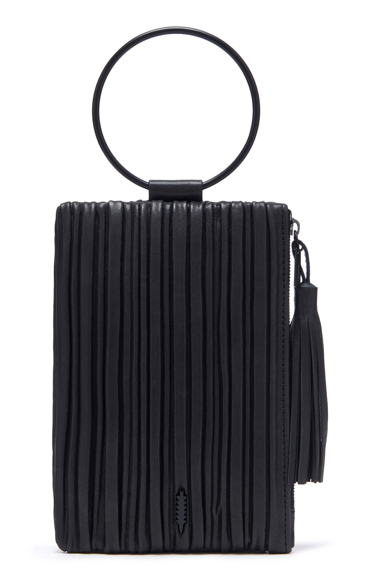 Thacker Nolita Pleated Leather Clutch, Main, color, 