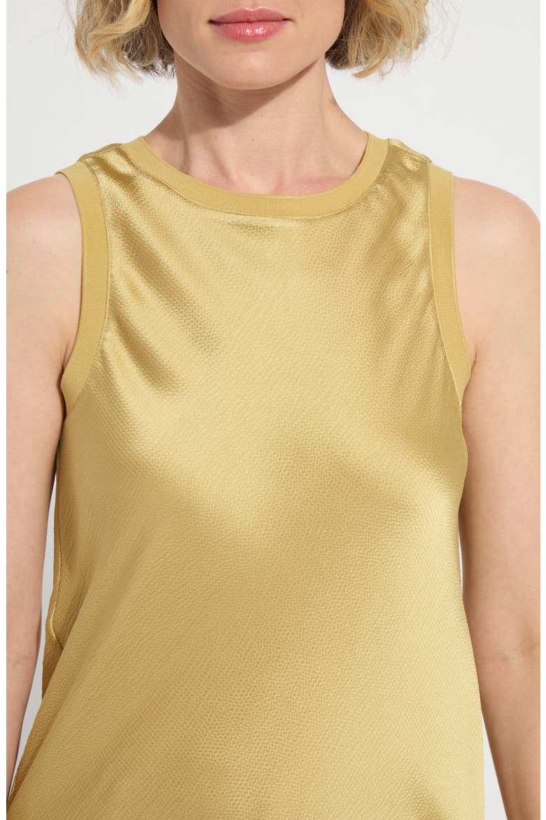 Akemi Mixed Media Tank Top, Alternate, color, GOLD
