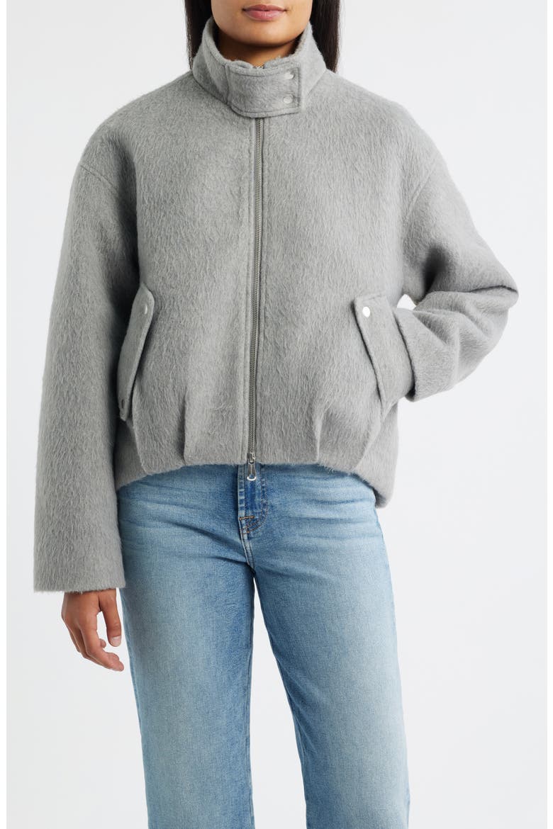 Hairy Crop Jacket, Main, color, LIGHT GREY