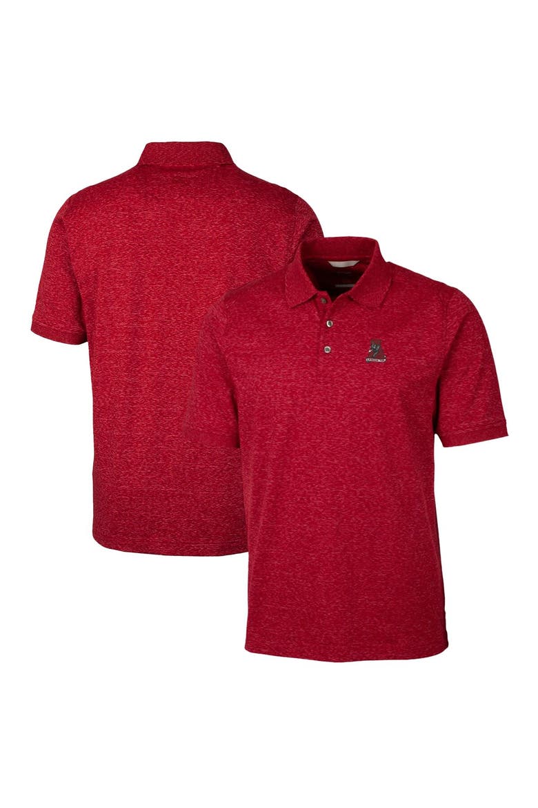 Men's Cutter & Buck Crimson Alabama Crimson Tide Advantage Space Dye Tri-Blend Polo, Main, color, Crimson