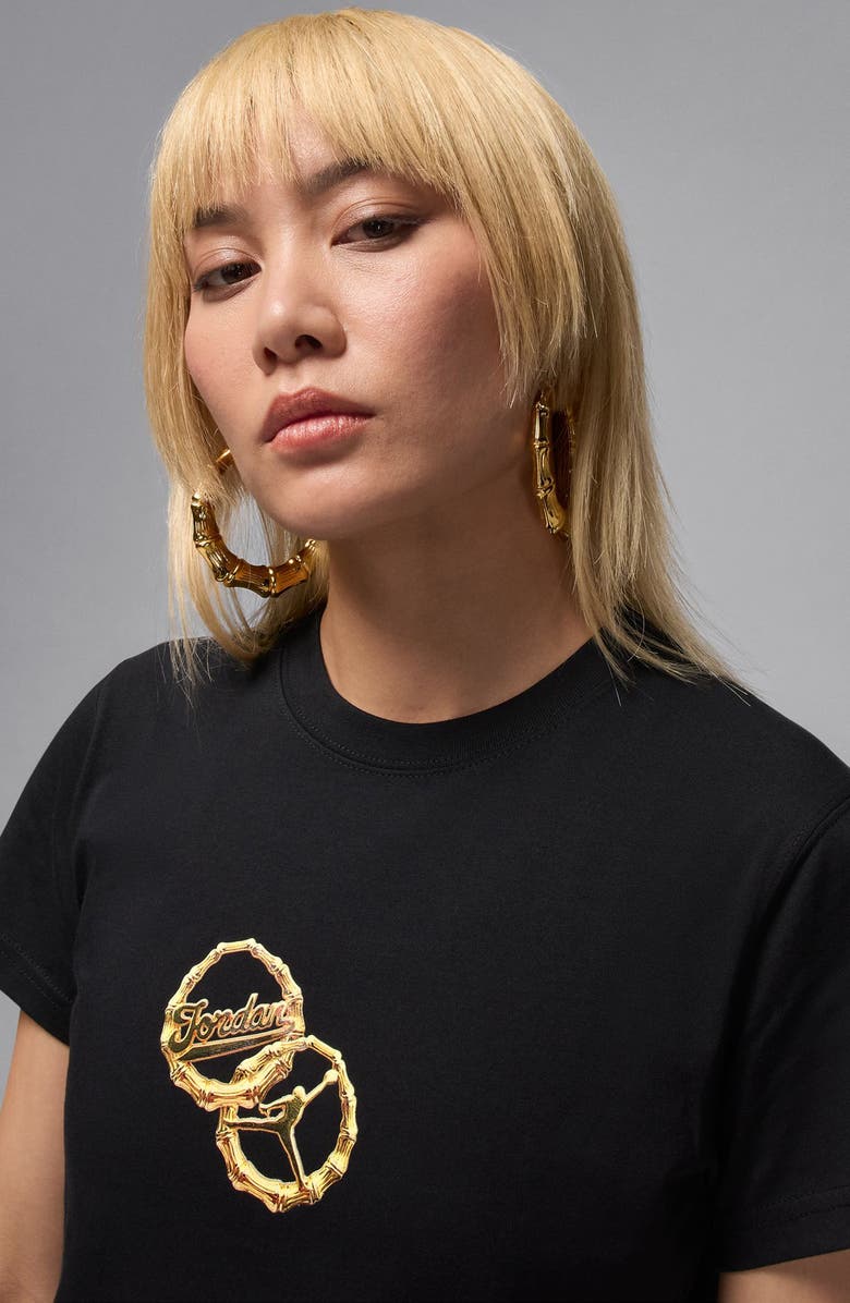 Jordan Brooklyn Puffy Graphic Tee, Alternate, color, Black/ White