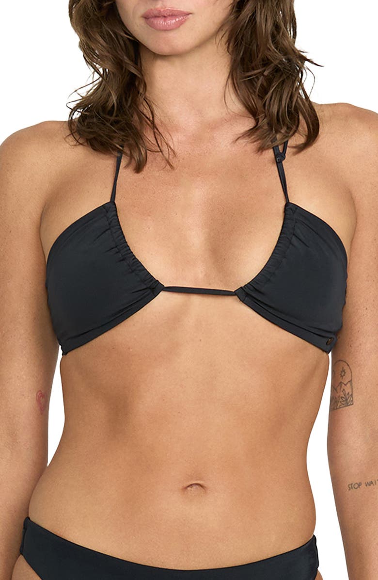 Volcom Simply Seamless Bikini Top, Main, color, Black