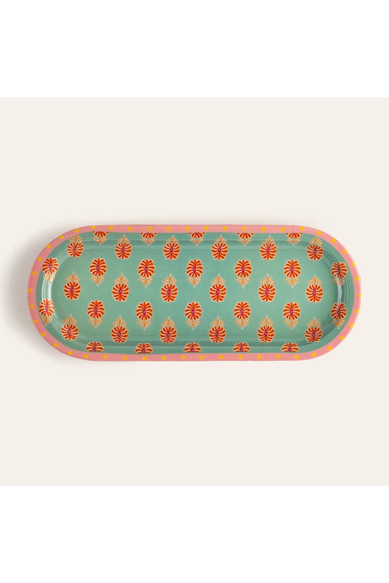 Lakri Oval Wood Serving Board Entertaining Artisan, Main, color, Green