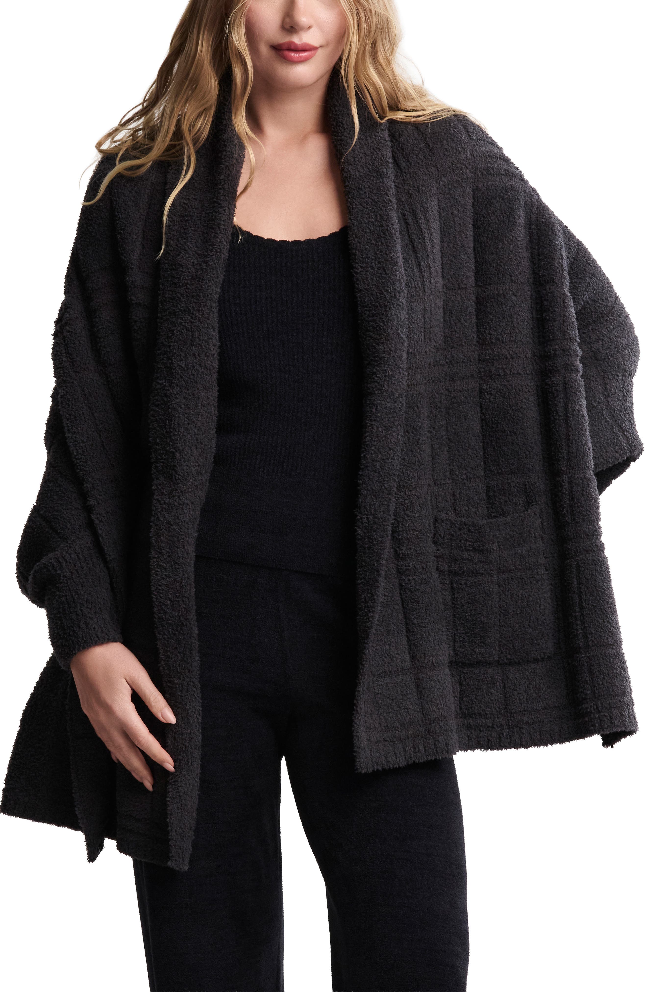 CozyChic Tonal Plaid Open Front Cardigan