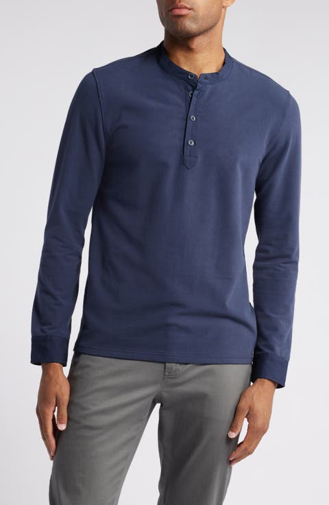 Dremond Long Sleeve Stretch Cotton Henley