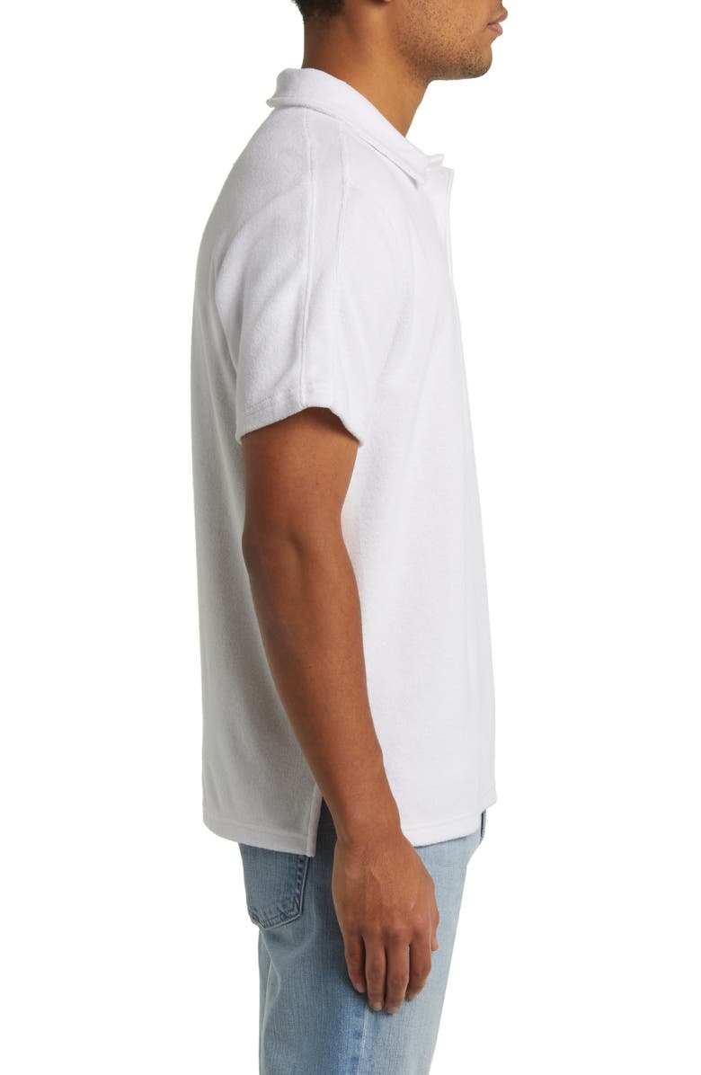 Fair Harbor Organic Cotton Blend Terry Polo Shirt, Alternate, color, White