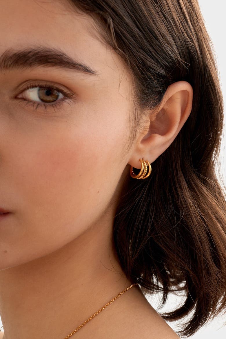 Laia Waterproof Gold Illusion Hoop Earrings, Alternate, color, Gold