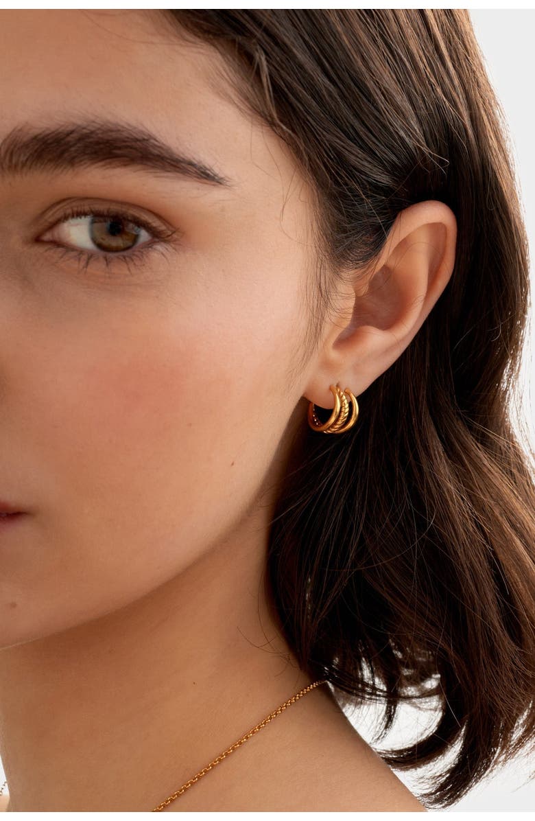 Katie Loxton Laia Waterproof Gold Illusion Hoop Earrings, Alternate, color, Gold