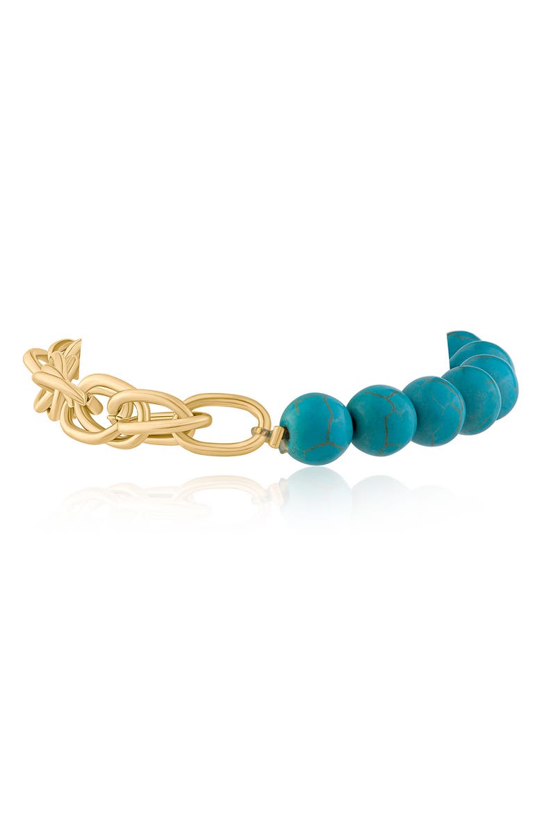 JARDIN Synthetic Turquoise Stretch Bracelet, Alternate, color, Turquoise