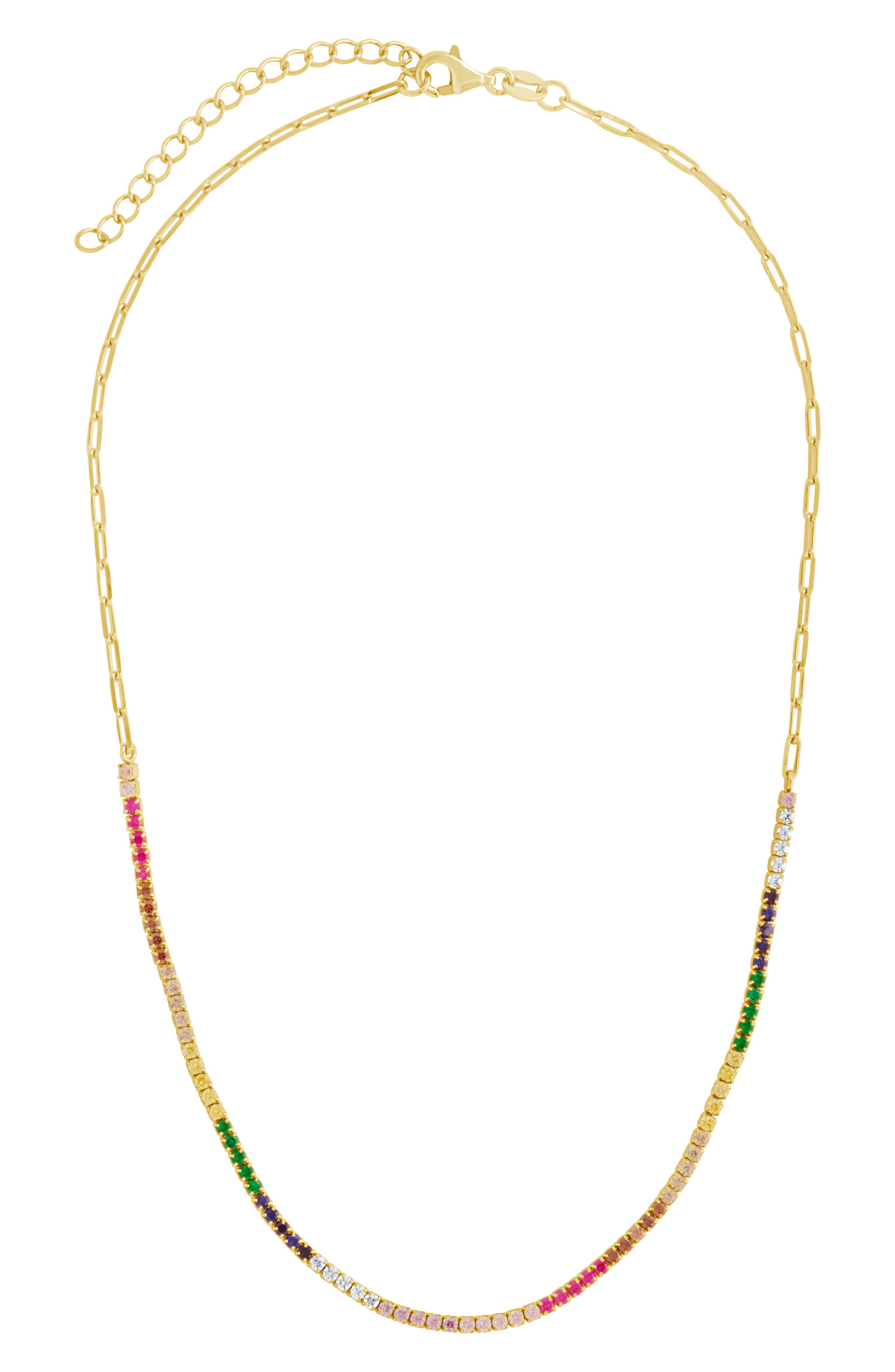 Maria Rainbow Cubic Zirconia Frontal Tennis Necklace