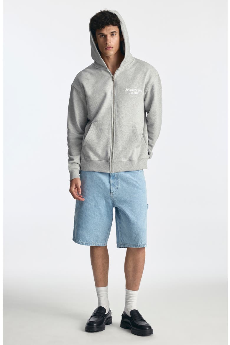 Logo Cotton Zip Hoodie, Alternate, color, LIGHT GREY MELANGE