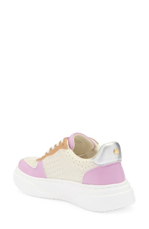 Jslides Fiona Woven Mule In Beige/purple