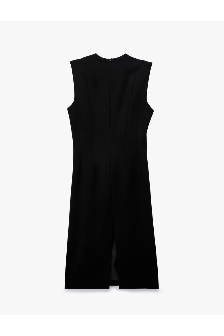 Sleeveless Keyhole Detal Qipao Midi Dress with Frog Closure, Alternate, color, BLACK