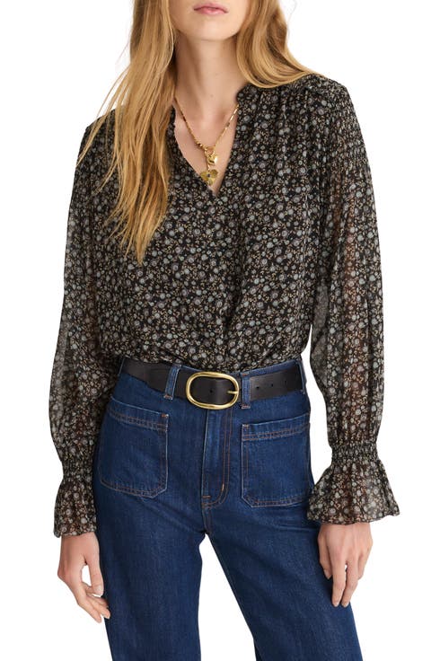 Semisheer Split Neck Top