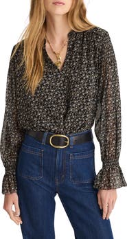 Madewell Semisheer Split Neck Top