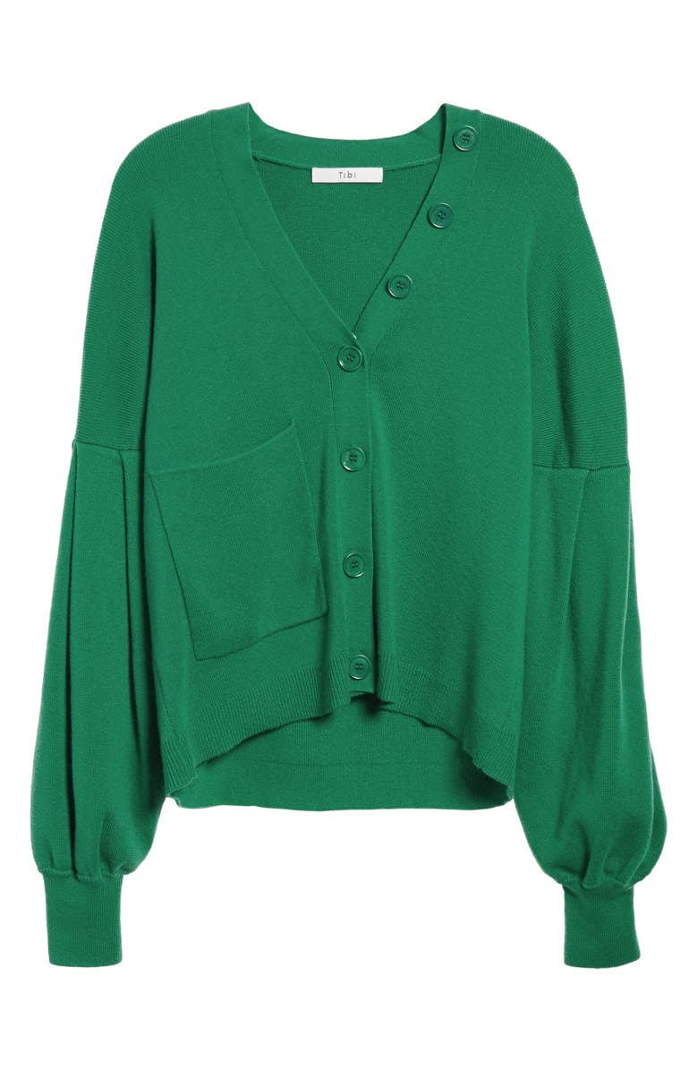 Tibi Pleated Sleeve Cardigan, Alternate, color, 