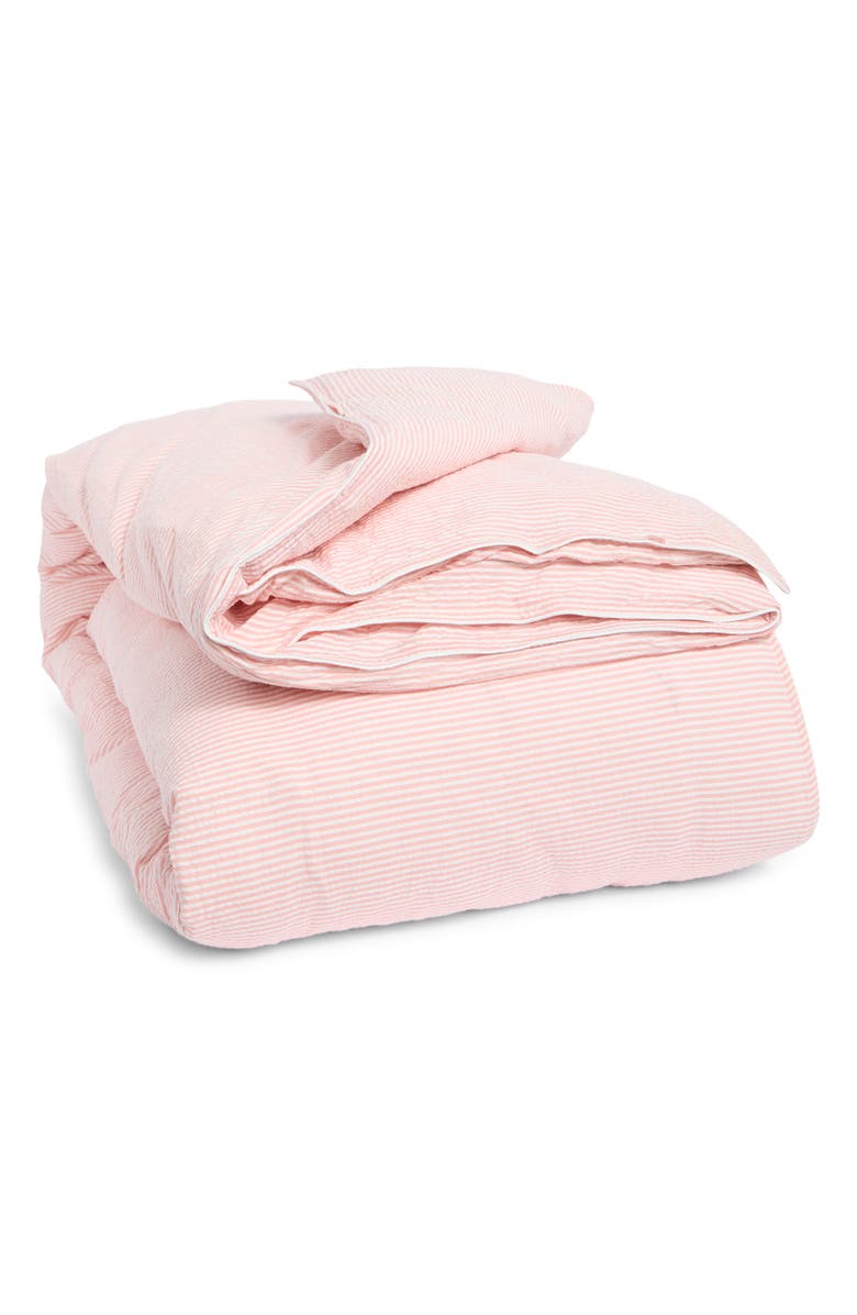 Kassatex Seersucker Duvet Cover, Main, color, Dusty Pink
