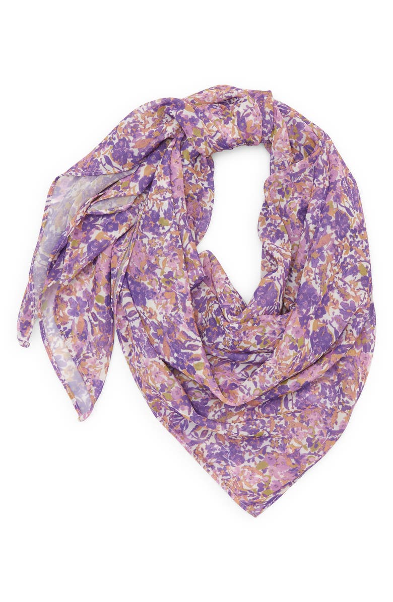 HOUSE OF CB Floral Scarf, Alternate, color, Violet Floral