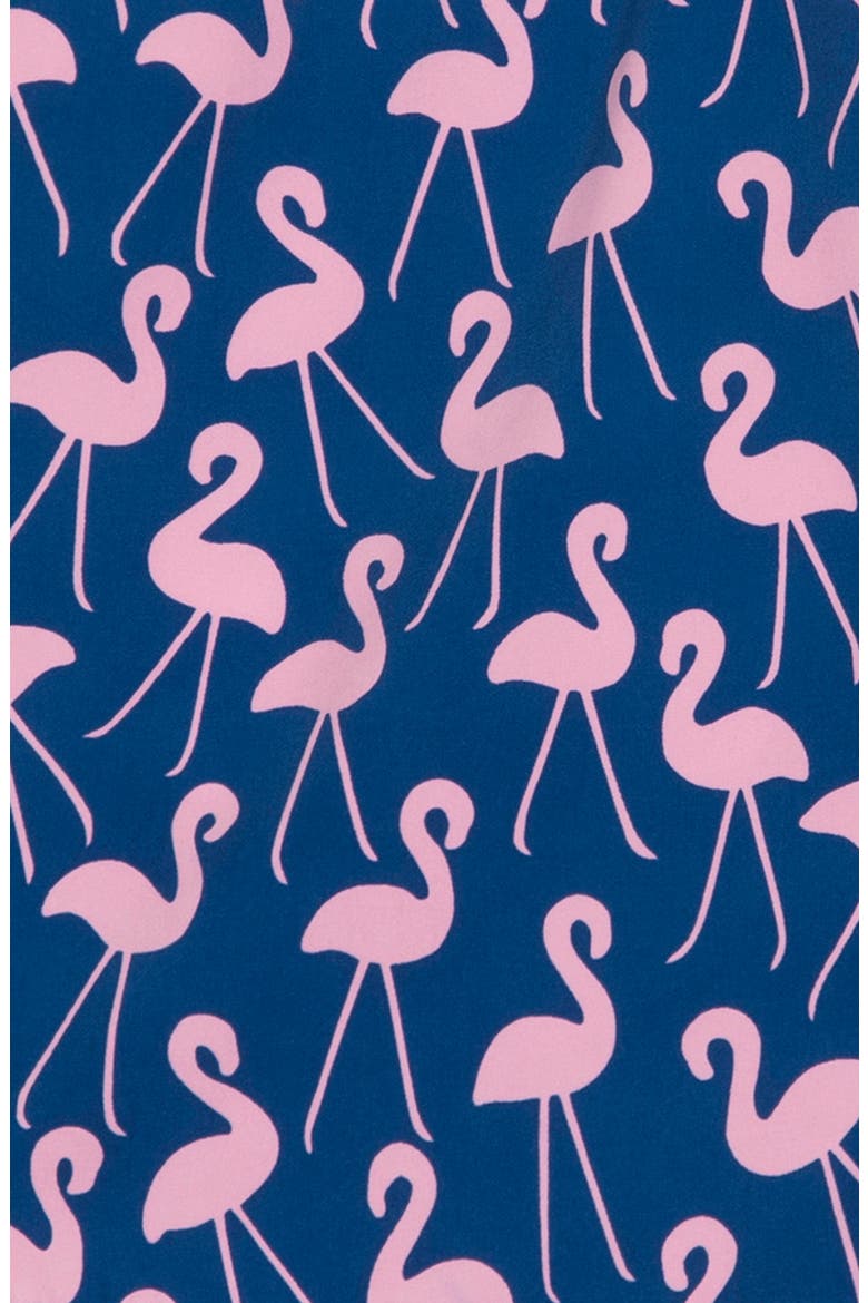 Flamingo Print Swim Trunks, Alternate, color, ROSE/ BLUE