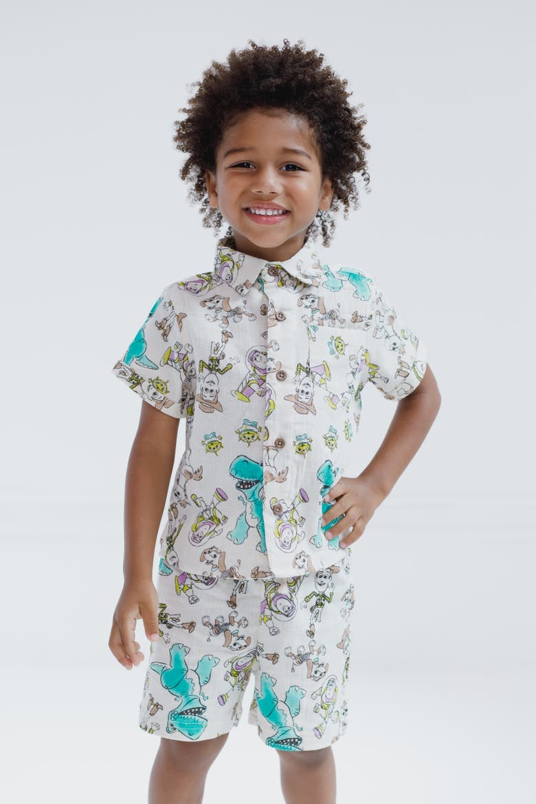 Toy Story Gauze Romper and Shirt and Shorts Set, Alternate, color, Ivory Toy Story