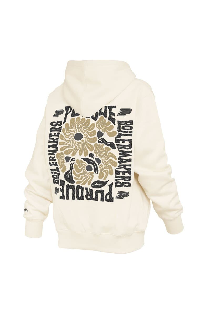 PRESSBOX Women's Pressbox  Cream Purdue Boilermakers Elena Janise Hoodie, Alternate, color, Cream