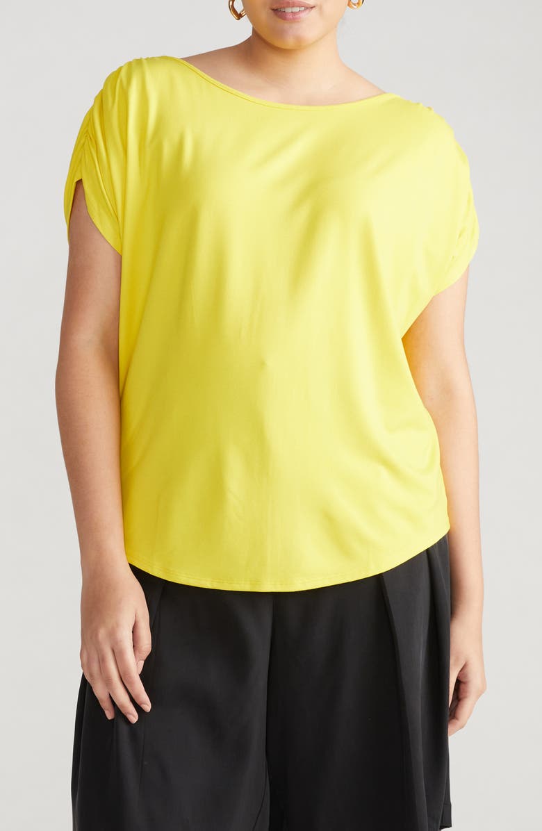 Universal Standard Helena Divine Jersey Top, Main, color, Yellow