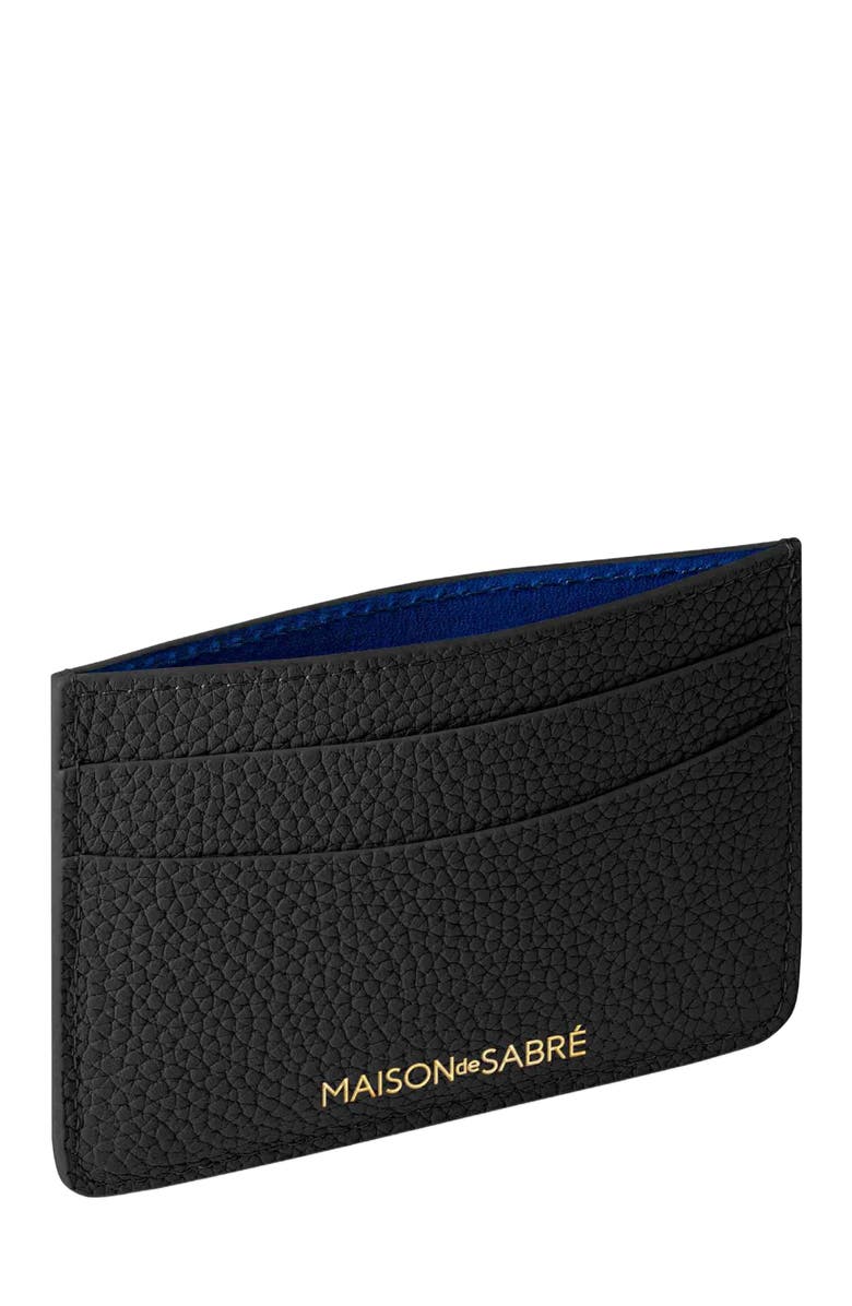MAISON de SABRÉ Leather Card Holder, Alternate, color, Black Caviar