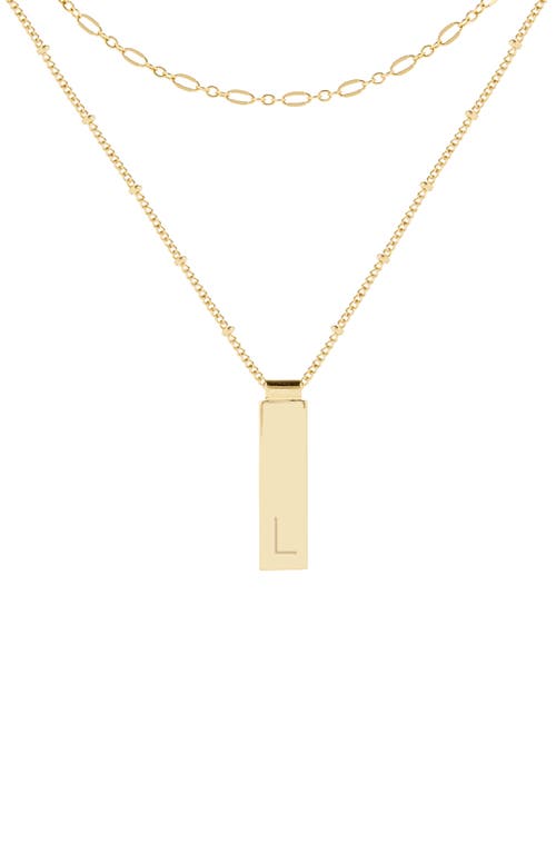 Brook and York Maisie Set of 2 Initial Layering Necklaces in Gold L 