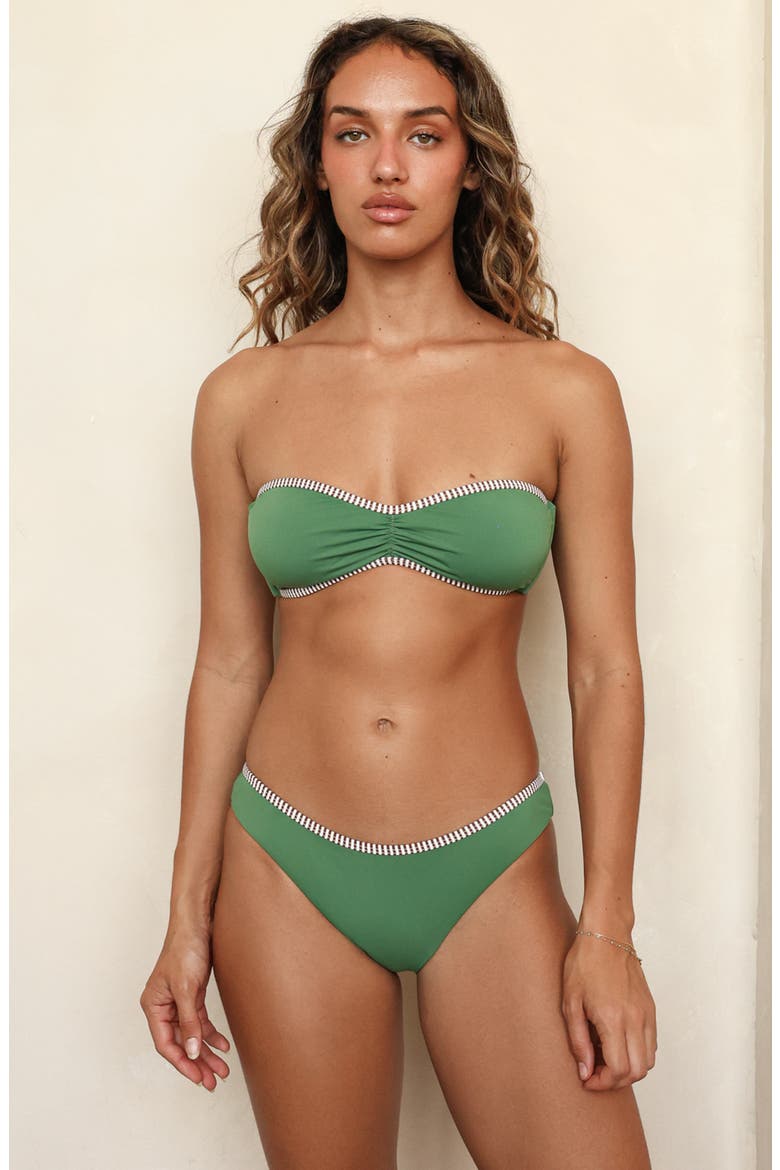 Chelsea Cheeky Bikini Bottom, Main, color, Elm Green/Cocoa Stripe