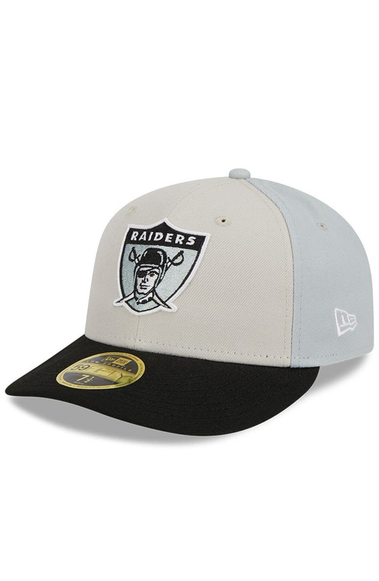 New Era Men's New Era  Cream/Black Las Vegas Raiders 2023 Sideline Historic Low Profile 59FIFTY Fitted Hat, Alternate, color, 