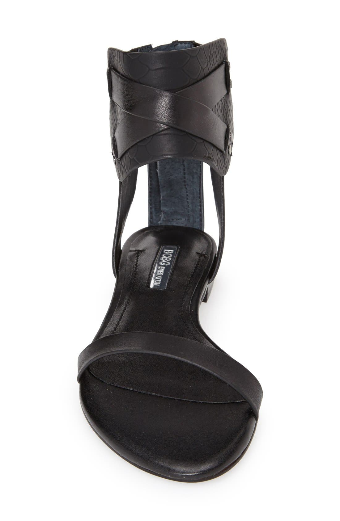 'Braylin' Ankle Cuff Sandal, Alternate, color, BLACK