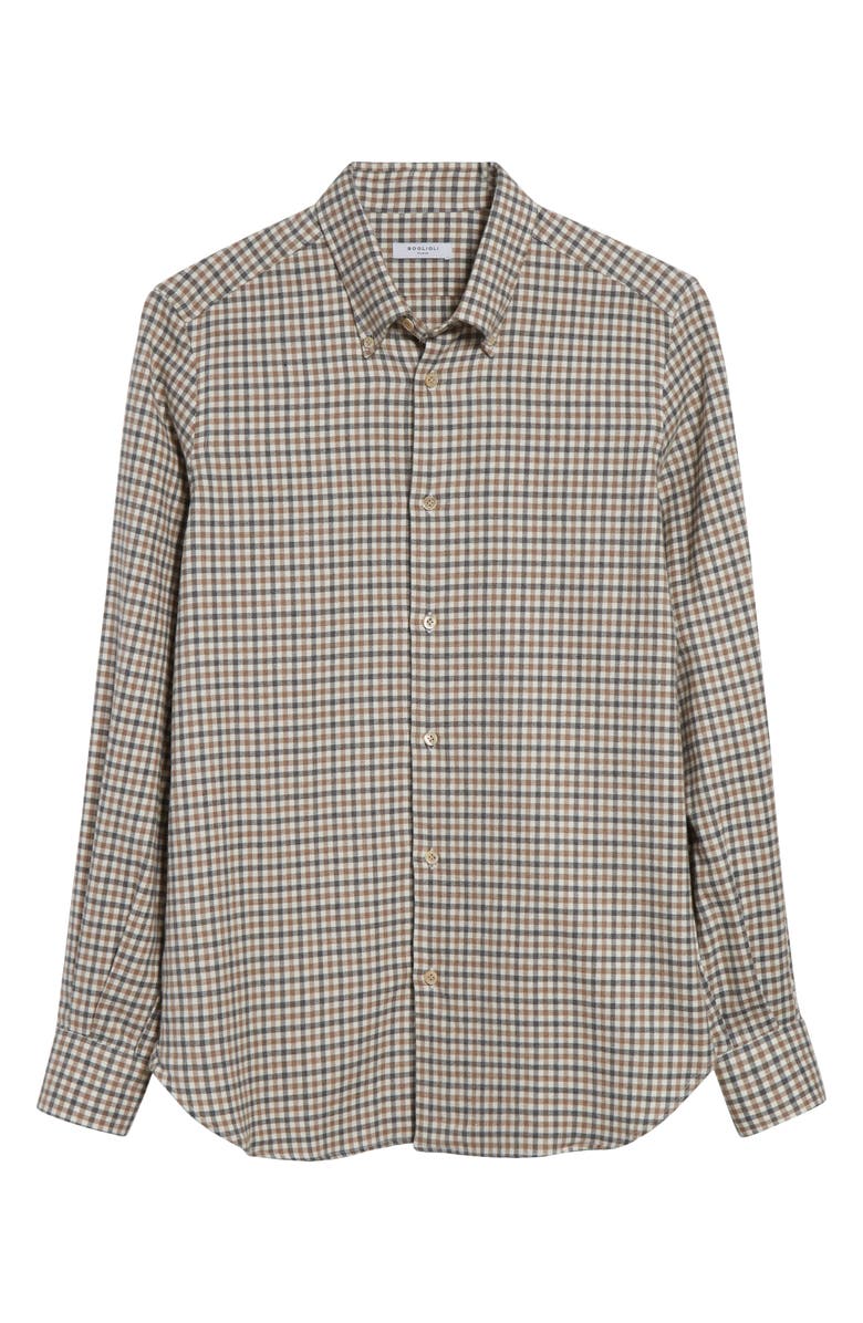 Boglioli Check Button-Down Shirt, Alternate, color, Brown/ Green